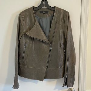 TIBI Leather Moto Biker Jacket, size 8